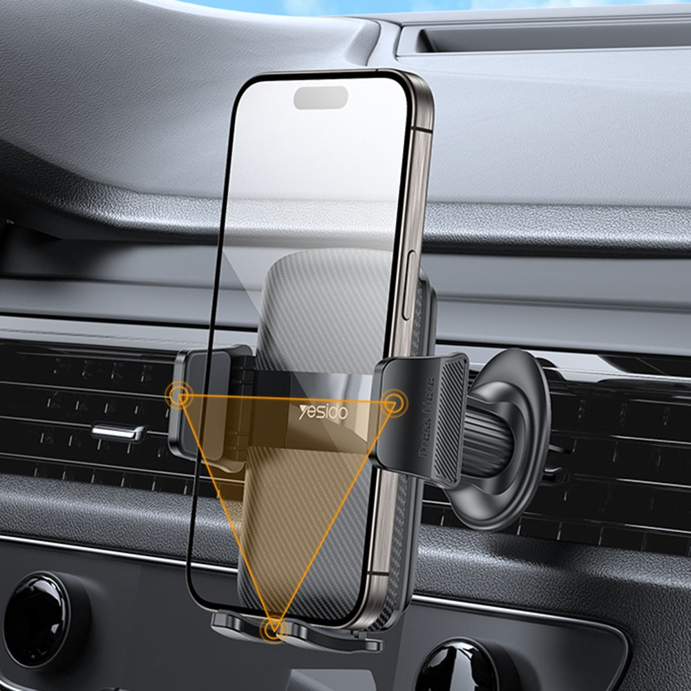 Yesido C251 autós tartó, 4.8inch - 7.2inch, Fekete