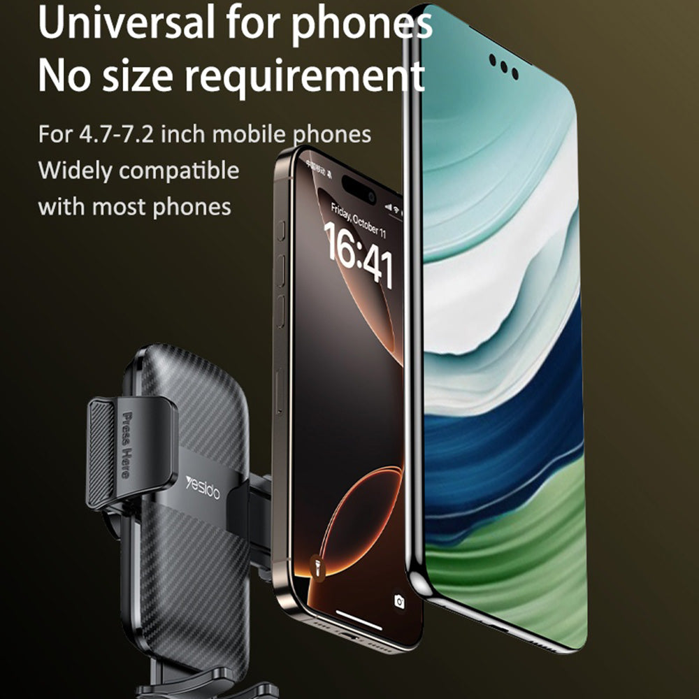 Yesido C274 autótartó, 4.7 inch - 7.2 inch, Fekete