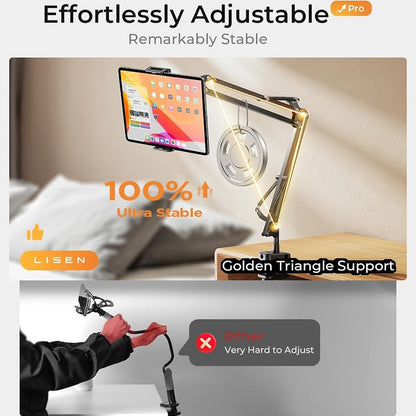 Lisen asztali tartó telefonhoz / táblagéphez, 4.7 inch - 12.9 inch, fekete YL0223060007