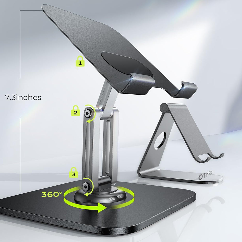 Lisen Q18 asztali tartó telefonhoz / táblagéphez, 4.7 inch - 12.9 inch, fekete YL0423120002