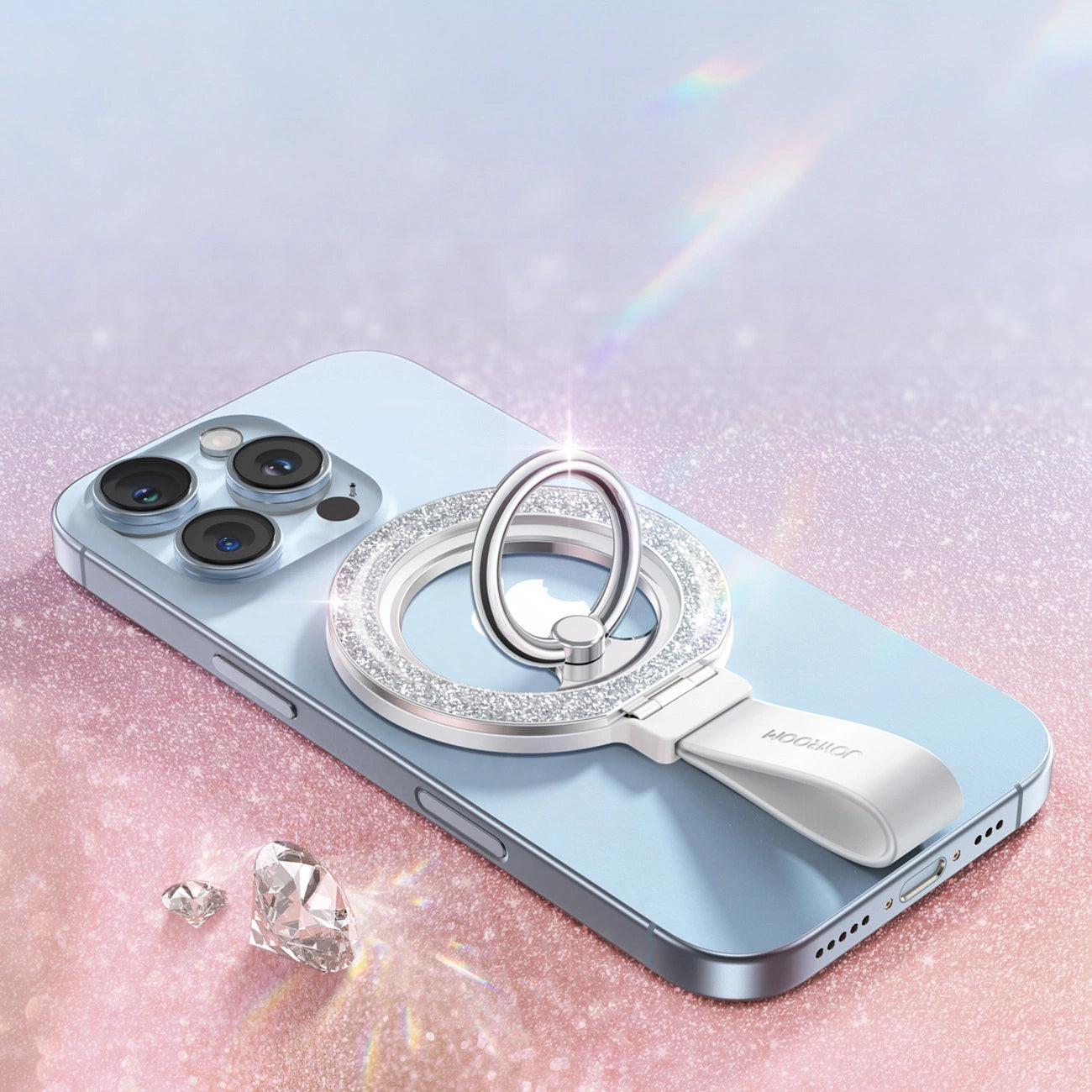 Joyroom JR-ZS425 Glitter univerzális gyűrűtartó, fehér