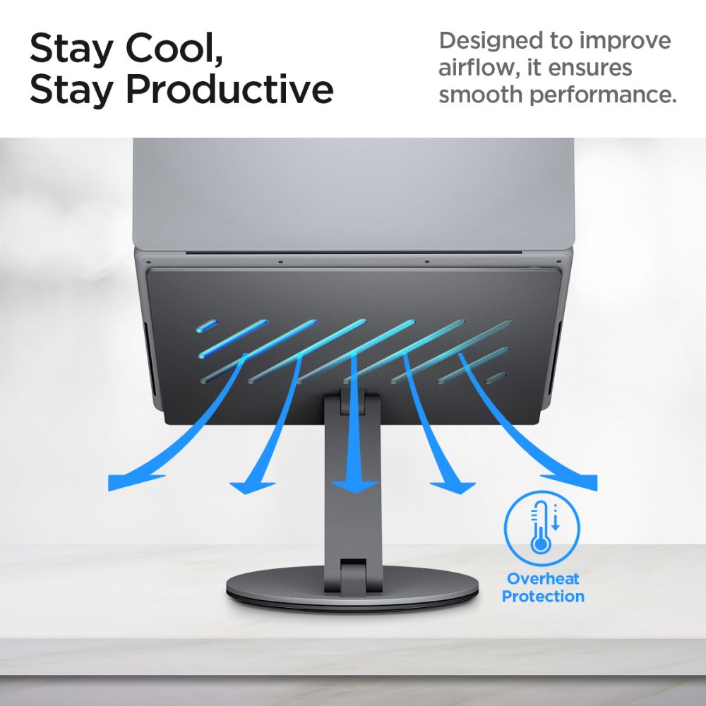 Spigen LD204H laptop tartó, Ezüst