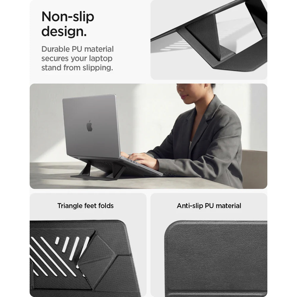 Spigen Slim Fold LD201-S6 állvány max. 14 hüvelykes laptophoz, fekete AMP11115