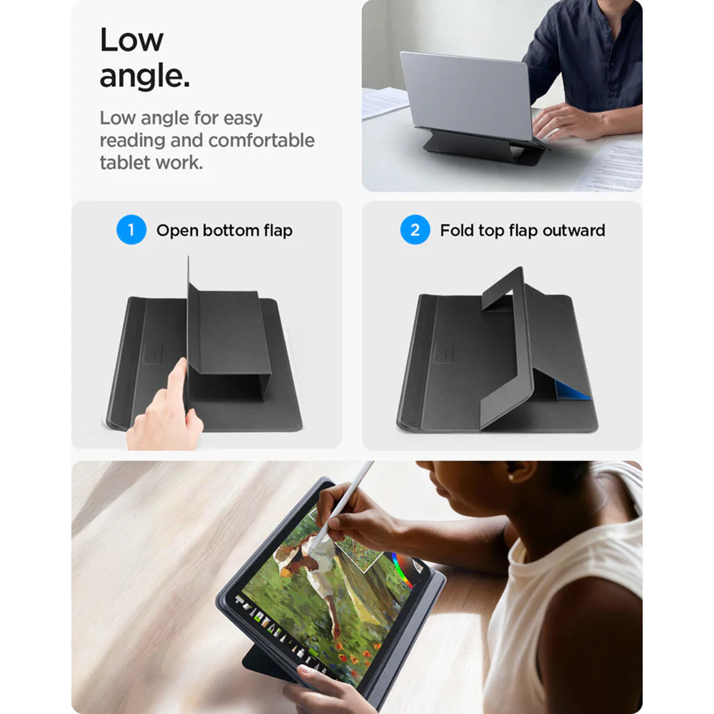 Spigen Slim Fold LD201-S7 állvány max. 14 hüvelykes laptophoz, fekete AMP11116