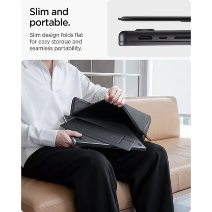 Spigen Slim Fold LD201-S7 állvány max. 14 hüvelykes laptophoz, fekete AMP11116