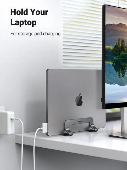 UGREEN LP258 függőleges laptop tartó 12mm - 26mm vastagságú laptopokhoz, ezüst