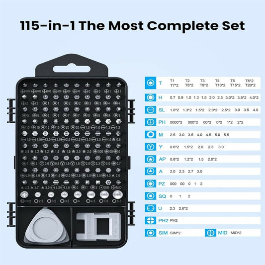 Axth csavarhúzó, 116in1, Szürke