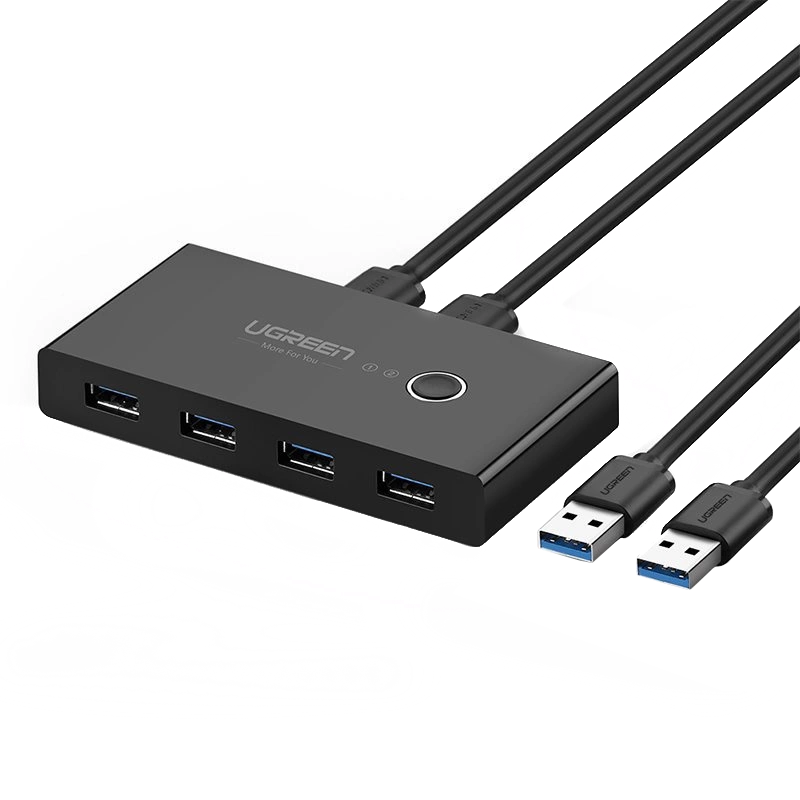 UGREEN US216 USB kapcsoló (30768) Két megosztós doboz új verzió, 4 x USB-A 3.0, fekete