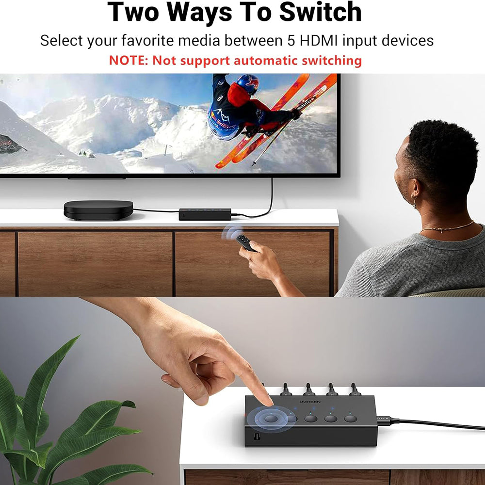 Switch Video HDMI UGREEN CM568 (90512), Fekete
