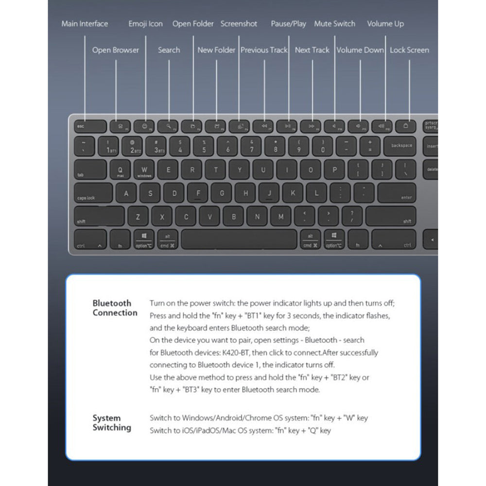 DUX DUCIS LK Bluetooth Keyboard, Black
