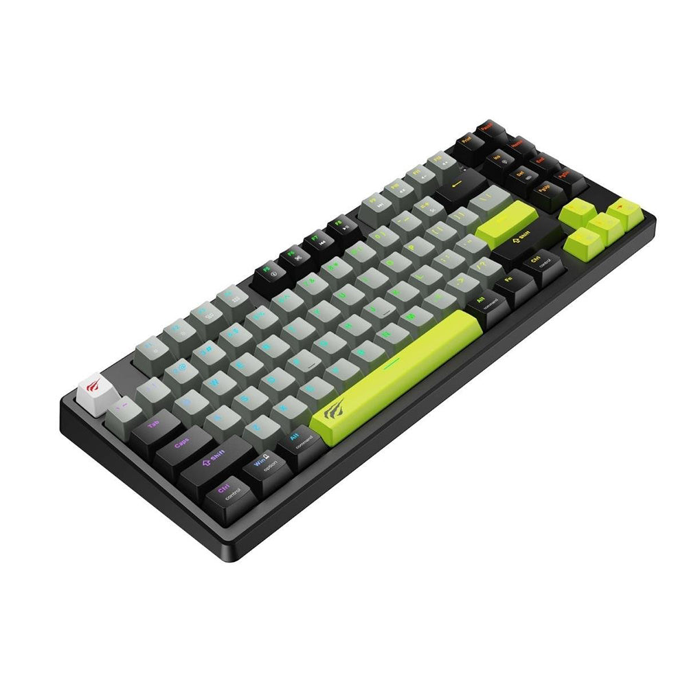 HAVIT KB904L Gaming Billentyűzet, RGB, 1.8m, Fekete-Zöld