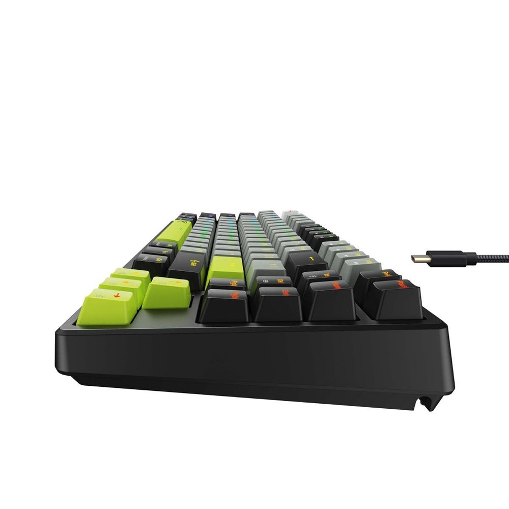 HAVIT KB904L Gaming Billentyűzet, RGB, 1.8m, Fekete-Zöld