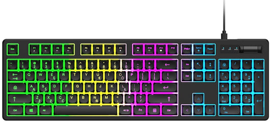 Vezetékes USB Gaming billentyűzet WZK WKG-200, RGB, 1,5 m, Fekete