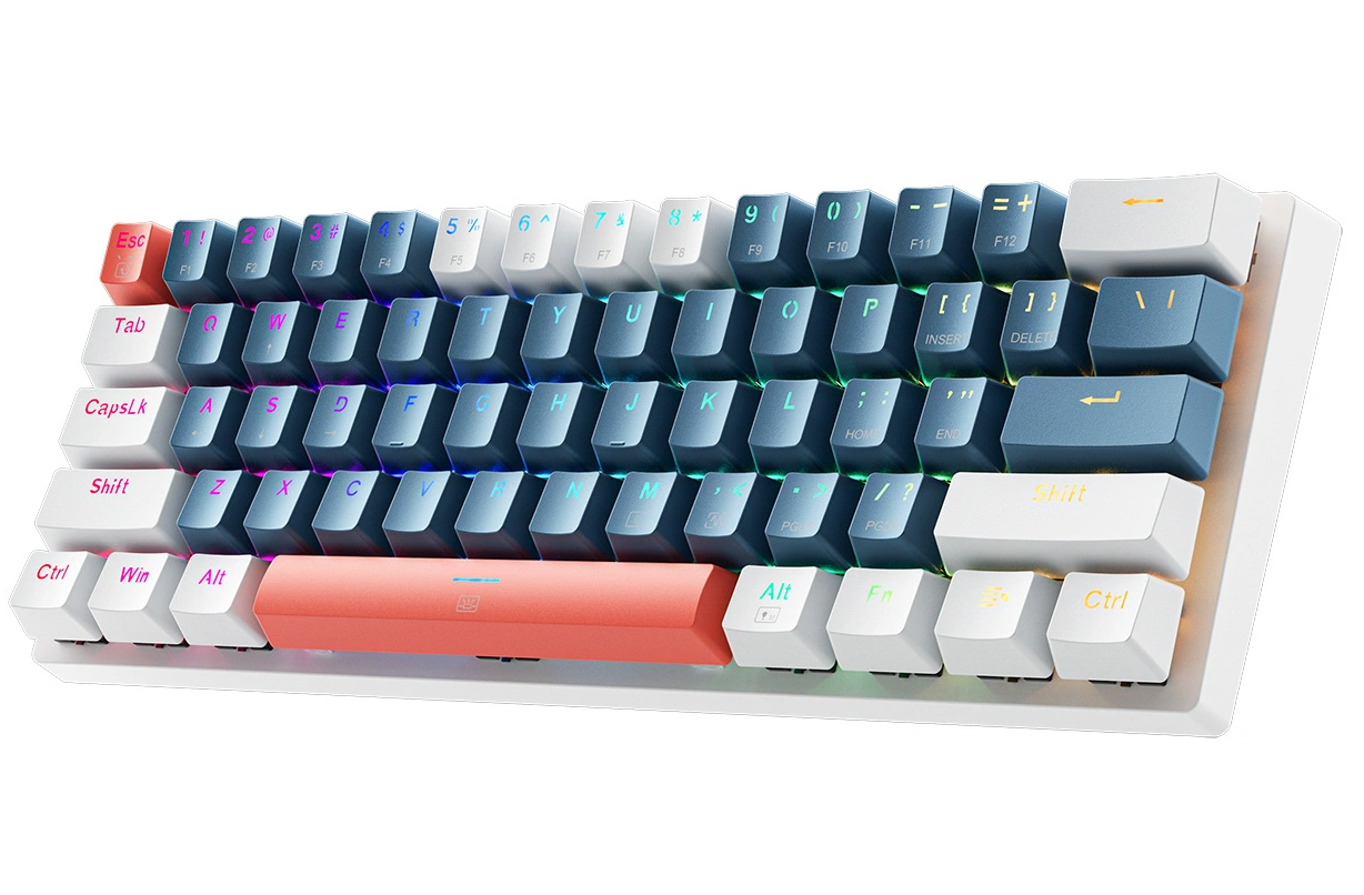 Machenike K500-B61 Mechanikus Gaming Vezetékes USB Billentyűzet, RGB, Kék Fehér