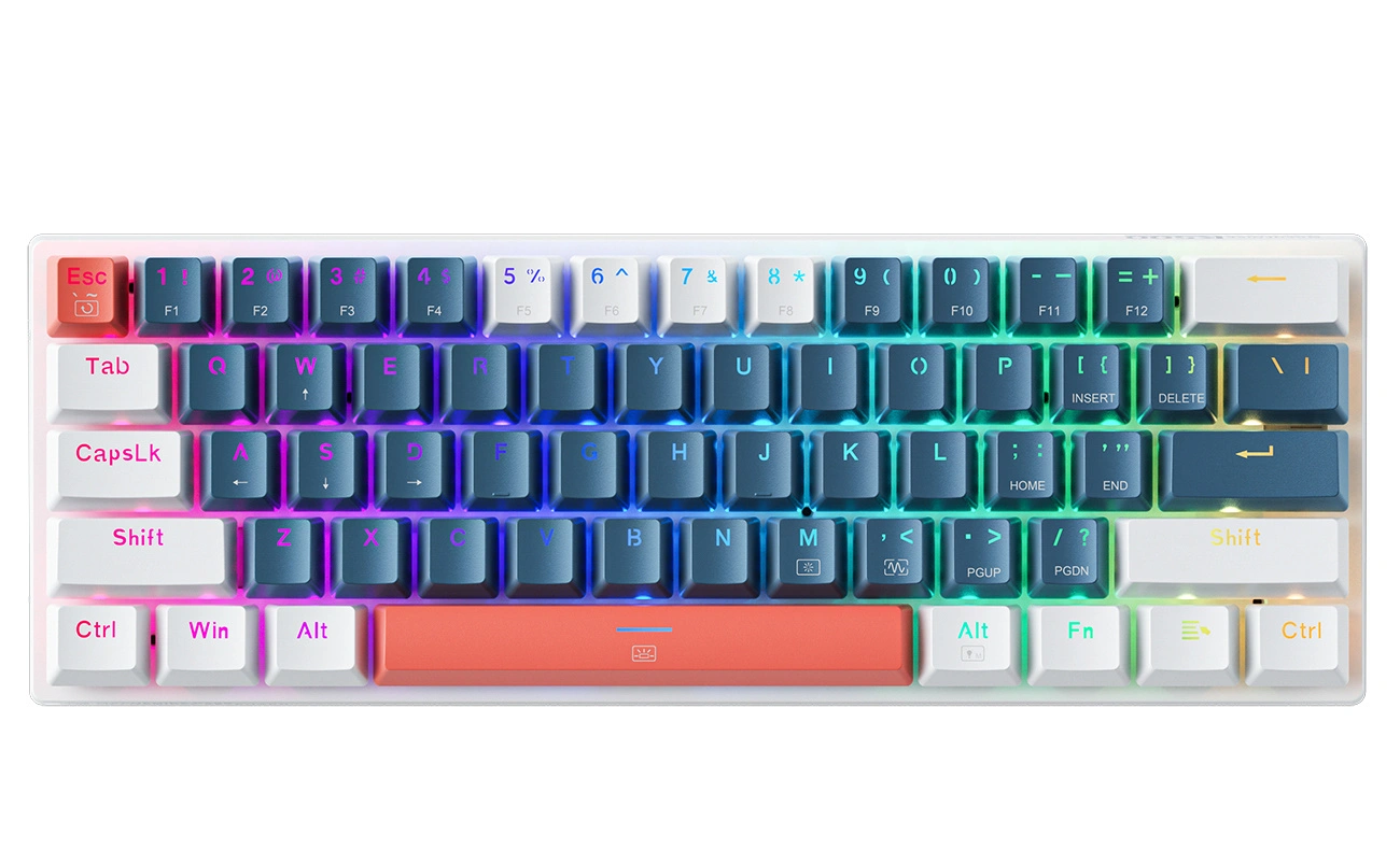 Machenike K500-B61 Mechanikus Gaming Vezetékes USB Billentyűzet, RGB, Kék Fehér