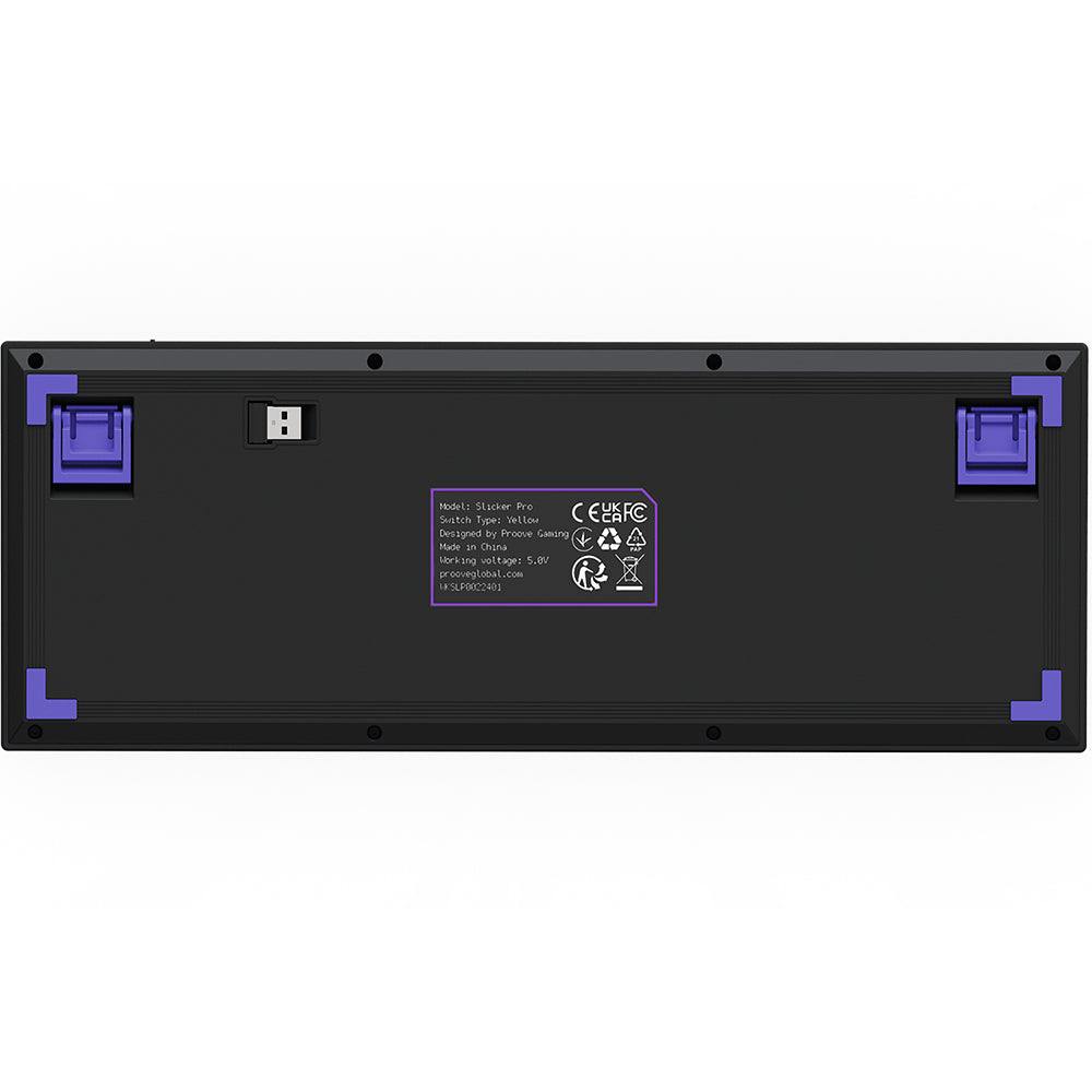 Proove Slicker Pro vezeték nélküli játékbillentyűzet, RGB, BT / Wi-Fi / Vezetékes, 1.8m, Fekete WKSLPEN22416