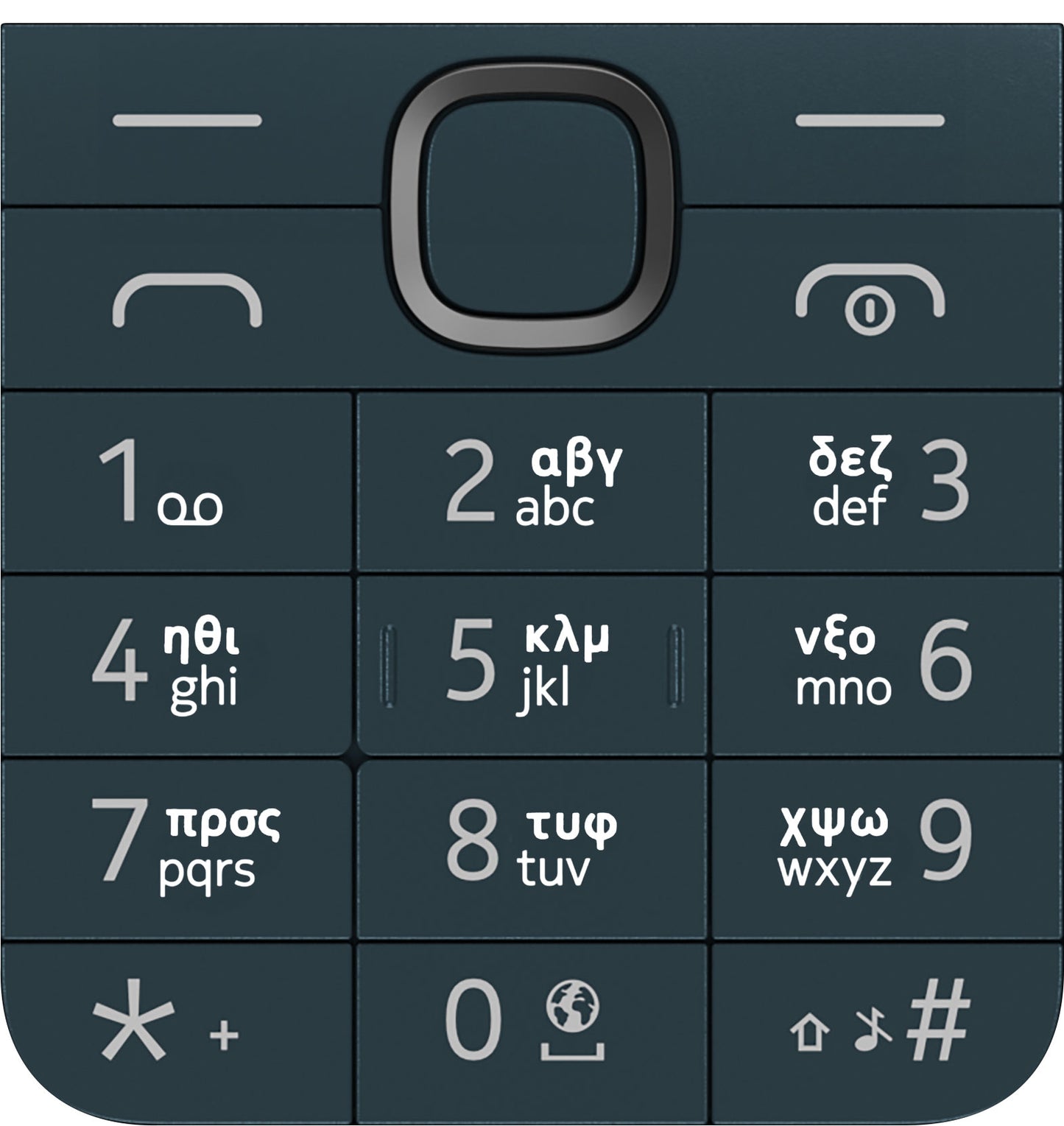 Görög billentyűzet Nokia 225 4G (2024) készülékhez, kék