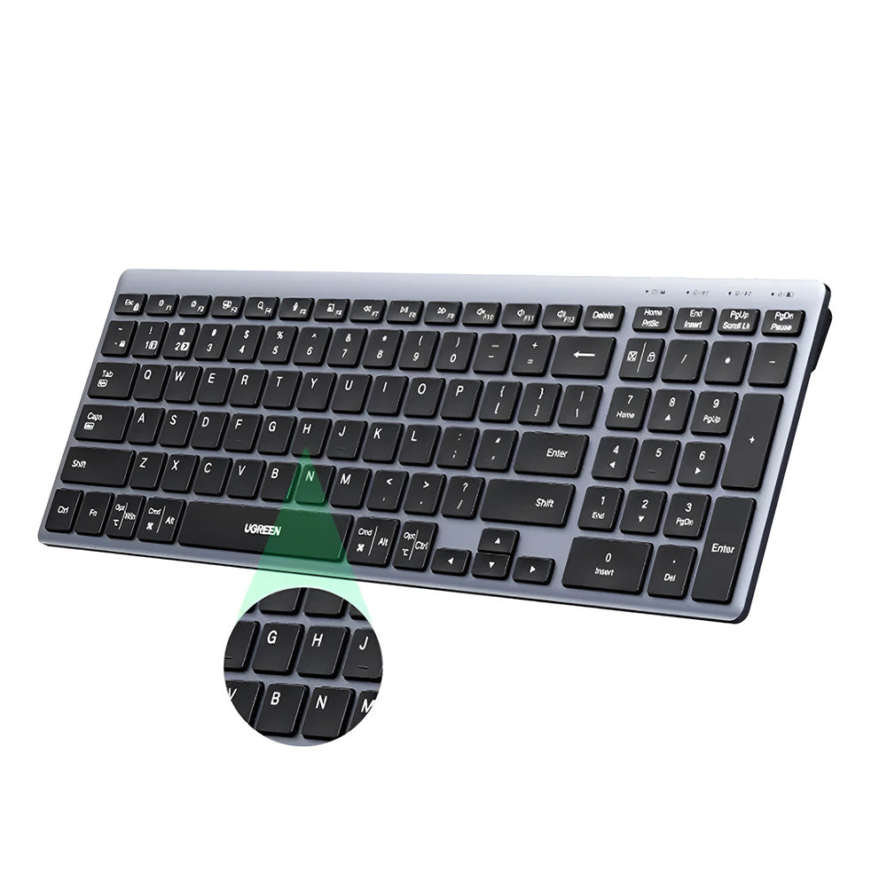 UGREEN K552 vezeték nélküli billentyűzet (75163), BT / Wi-Fi, Fekete