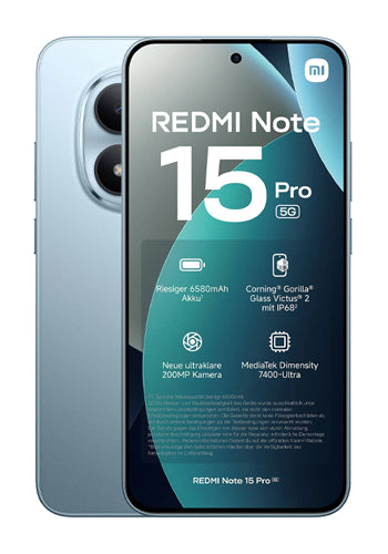 Xiaomi Redmi Note 15 Pro 5G Mobiltelefon, 512GB, 8GB, Glacier Blue