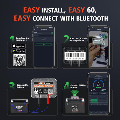 Bluetooth teszter autó akkumulátor monitorozáshoz Ancel BM200
