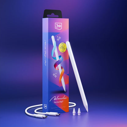 Touch Pen 3MK Wonder az Apple iPadhez, Aktív Változat, Fehér