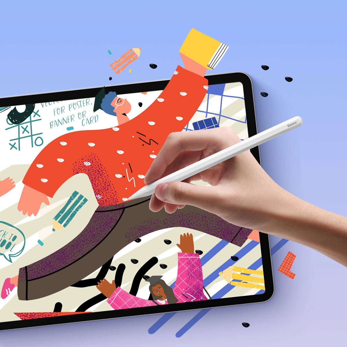 Touch Pen Baseus Smooth Writing 2 Series az Apple iPadhez, Aktív Vezeték Nélküli Verzió, Fehér SXBC060002