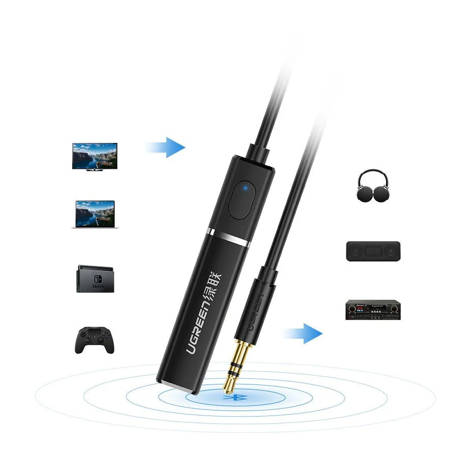 UGREEN CM107 Bluetooth adó, AUX, Fekete
