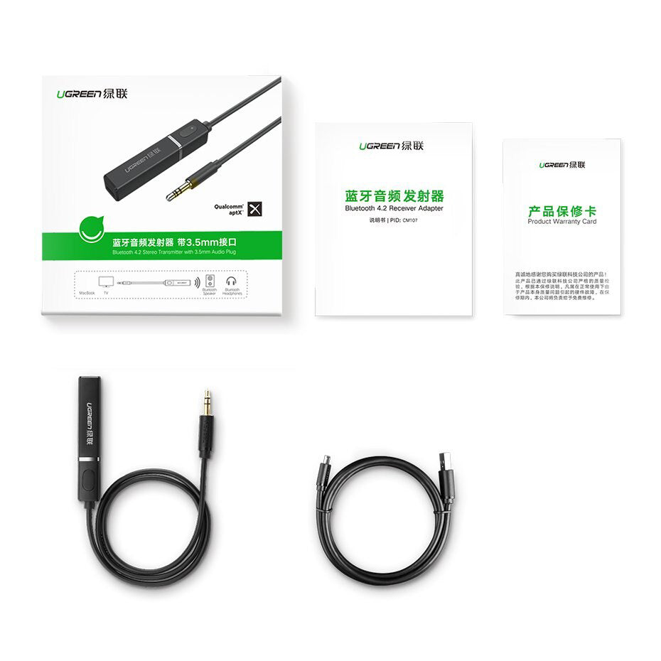 UGREEN CM107 Bluetooth adó, AUX, Fekete