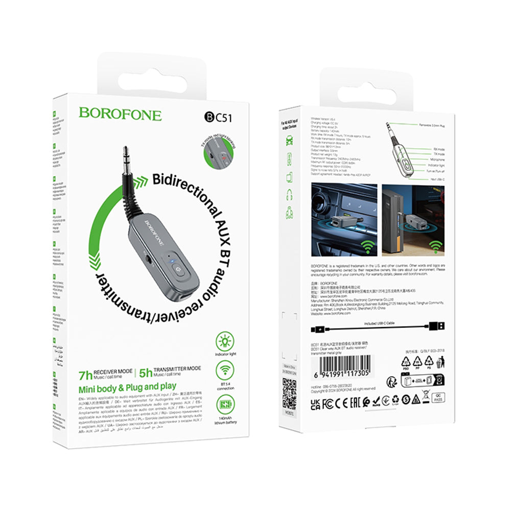 Borofone BC51 Clear Way Bluetooth Adó / Vevő
