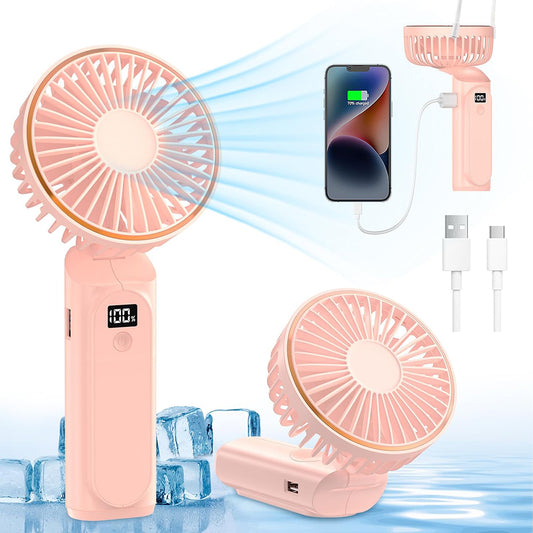 Techsuit M12 hordozható ventilátor, rózsaszín
