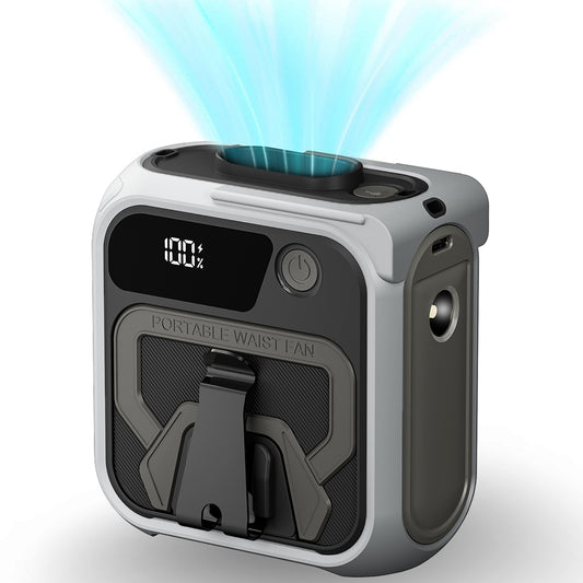 Hordozható ventilátor Techsuit Z13 külső akkumulátorral 10000mAh, Szürke
