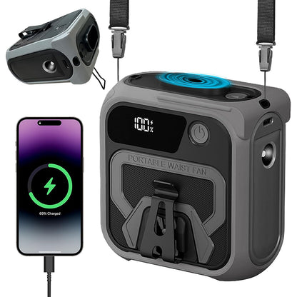 Hordozható ventilátor Techsuit Z13 külső akkumulátorral 10000mAh, Szürke